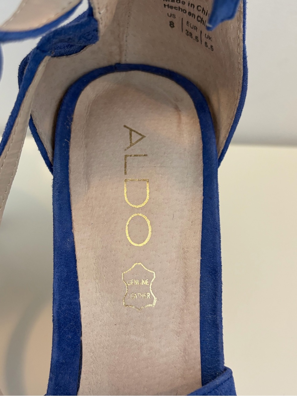 Aldo Blue Strappy Ankle Strap High Heels - Picture 6 of 8